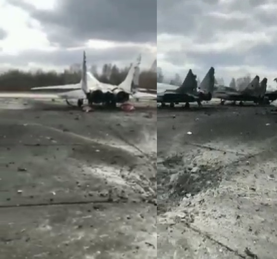 Ukrayna ordusunun qırıcılarının yerləşdiyi baza raketlə məhv edildi - VİDEO