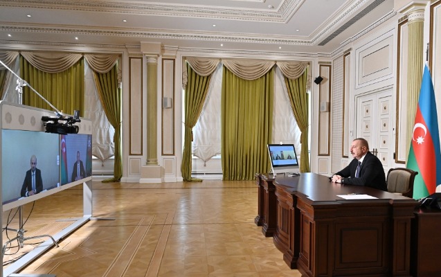 Prezident Vahid Hacıyevi videoformatda qəbul etdi - FOTO